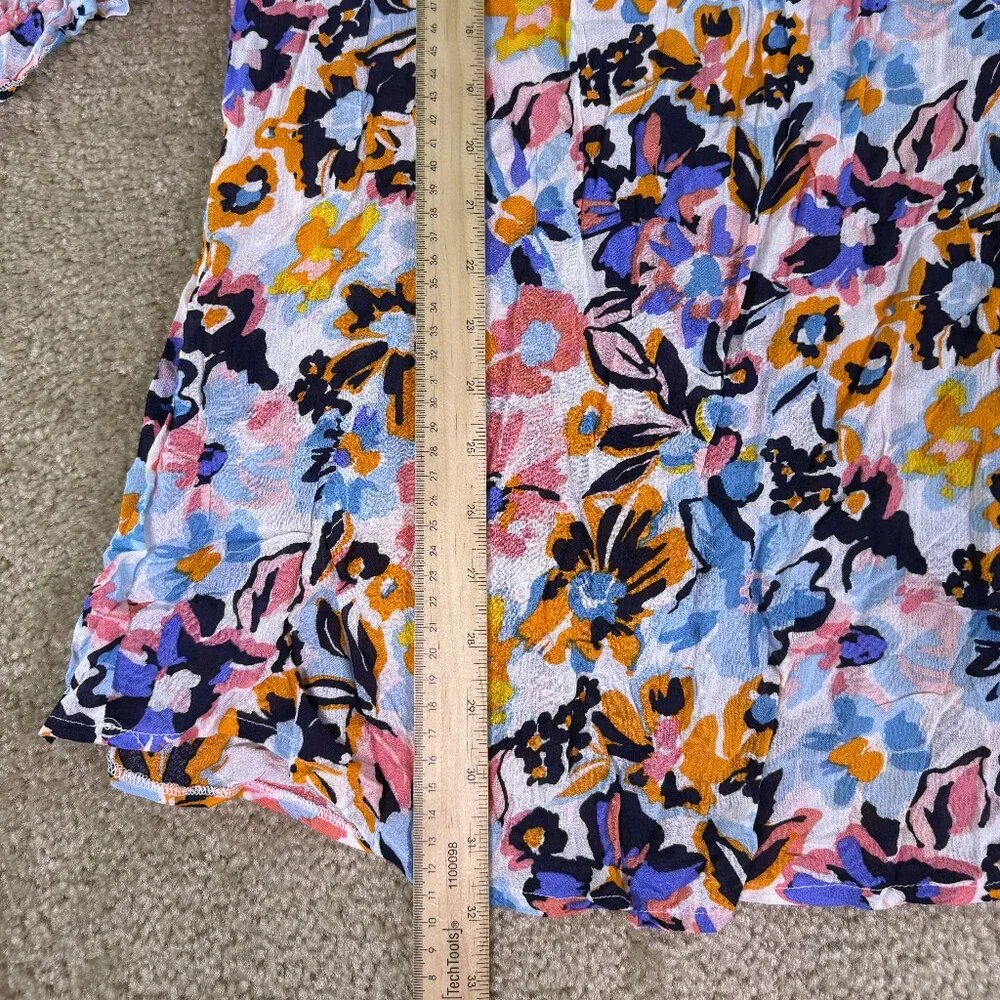 Anne Cole NWT Floral Semi Sheer Plunge Neck Tunic Top Cover Up Medium E936 - Picture 8 of 9